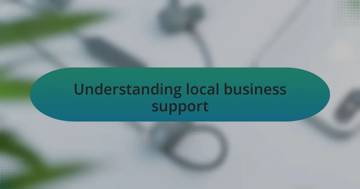 Understanding local business support