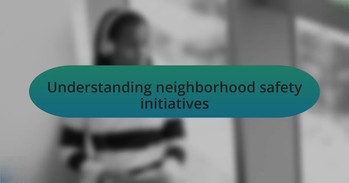 Understanding neighborhood safety initiatives
